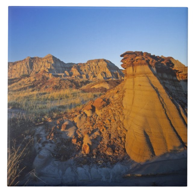 Badlands formations at Dinosaur Provincial Park 3 Tile (Front)