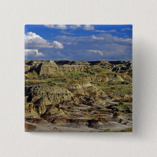 Badlands formations at Dinosaur Provincial Park 4 2 Inch Square Button