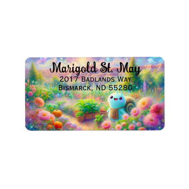Badlands Gardening Snail Address Labels (Front)