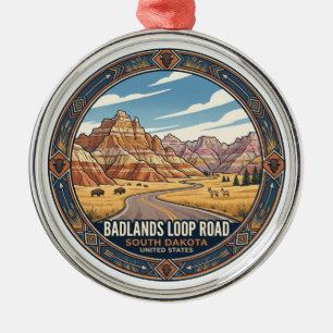 Badlands Loop Road Interior South Dakota Metal Ornament