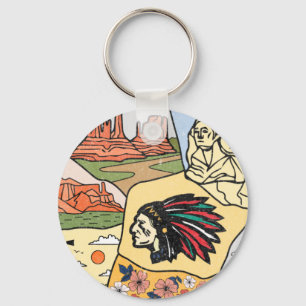 Badlands Mt Rushmore Black Hills South Dakota Map Keychain