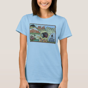 Badlands Mt Rushmore Black Hills South Dakota Map T-Shirt