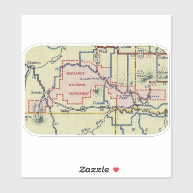 Badlands National Monument Map (Sheet)