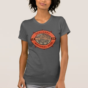 Badlands National Park Buffalo Retro Compass T-Shirt