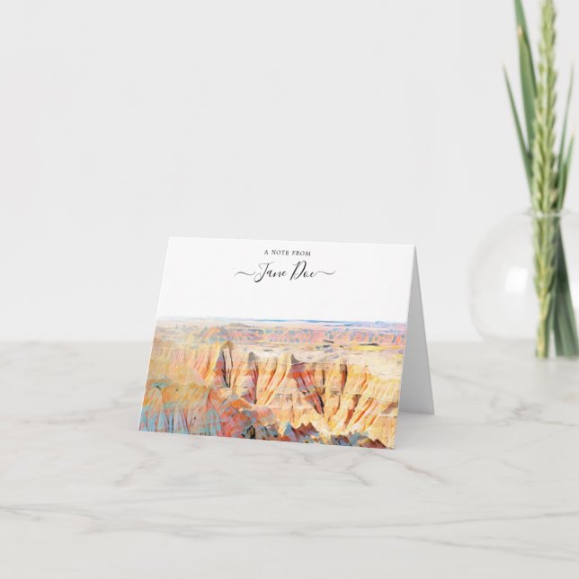 Badlands National Park Personalized Note Card (Front)