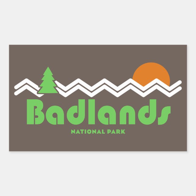 Badlands National Park Retro Sticker (Front)