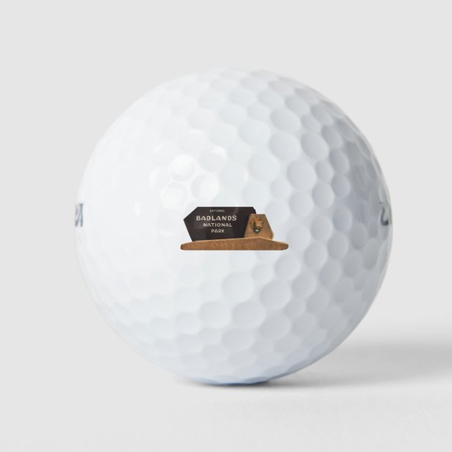 Badlands National Park Sign Golf Balls (Front)