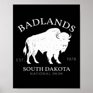 Badlands National Park South Dakota Souvenir Hikin Poster