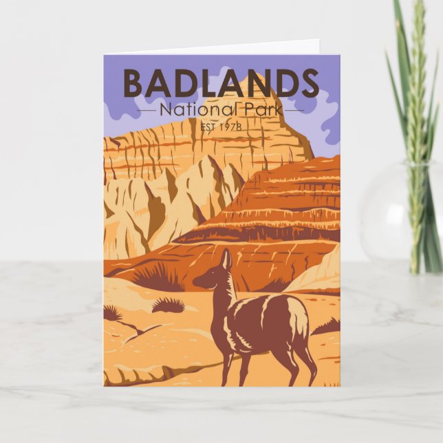 Badlands National Park South Dakota Vintage Card (Front)