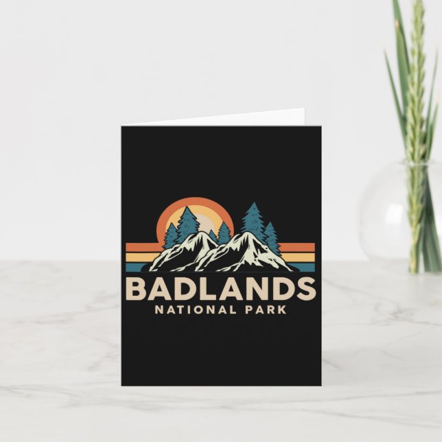 Badlands National Park Souvenir Hiking Camping Out Card (Front)