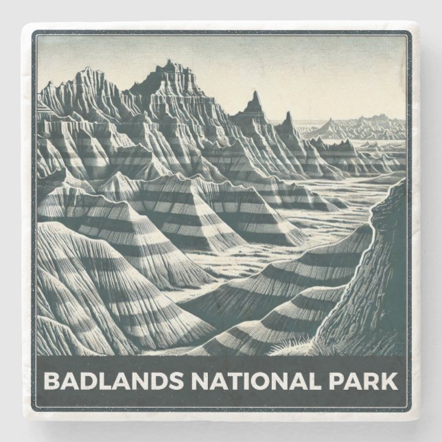 Badlands National Park Stone Coaster (Front)