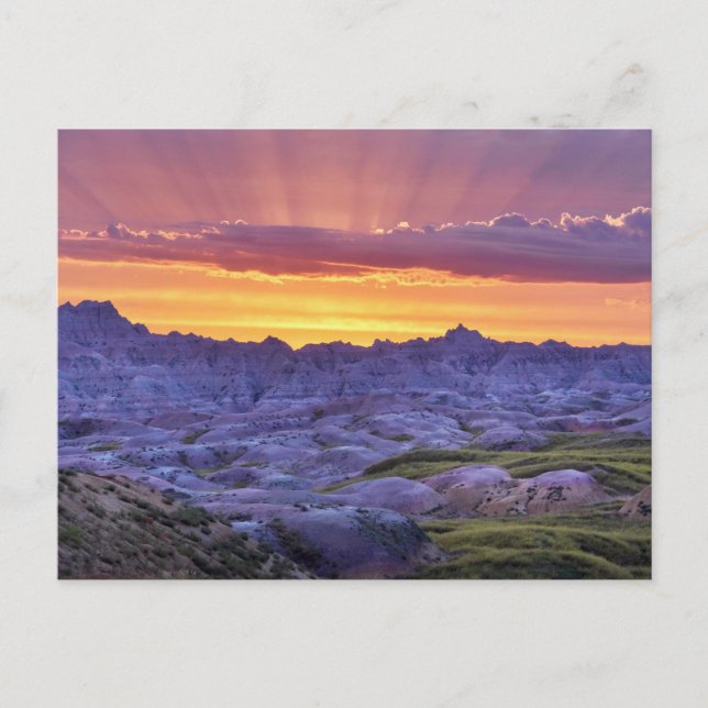 Badlands National Park Sunset, South Dakota Postcard (Front)