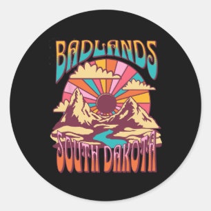 Badlands South Dakota Nature Hiking Mountains Outd Classic Round Sticker
