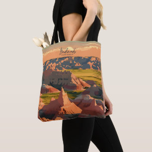 Badlands South Dakota Vintage Art Travel Tote Bag