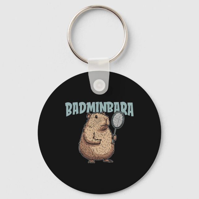 Badminbara Shuttle Racquet - Team Badminton Capyba Keychain (Front)