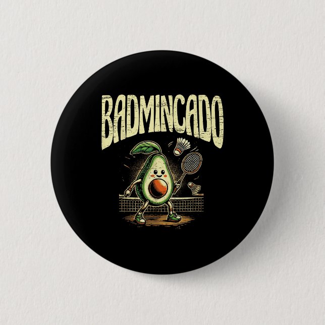 Badmincado Badminton Player Shuttle  2 Inch Round Button (Front)