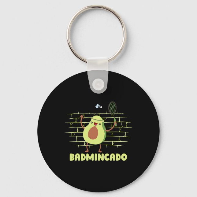 Badmincado - Racket Funny Player Game Match Badmin Keychain (Front)