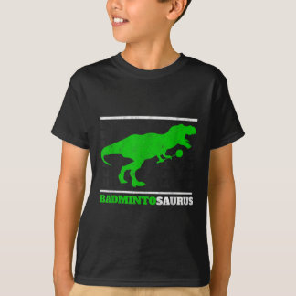 Badminto Saurus Rex Birdie Shuttle Dino Badminton T-Shirt