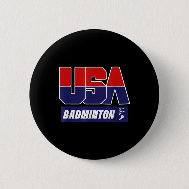 Badminton 2021 Usa  2 Inch Round Button (Front)