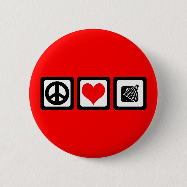 Badminton 2 Inch Round Button (Front)