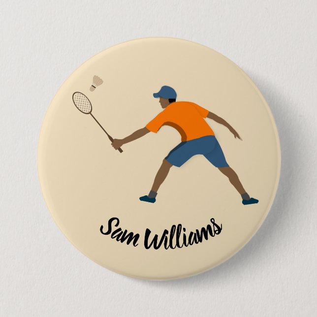 Badminton 3 Inch Round Button (Front)