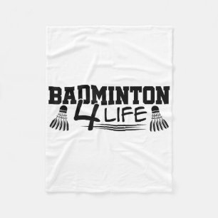 Badminton 4 Life Graphic Badminton Player Shuttle  Fleece Blanket