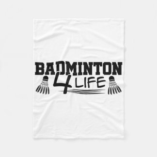 Badminton 4 Life Graphic Badminton Player Shuttle  Fleece Blanket