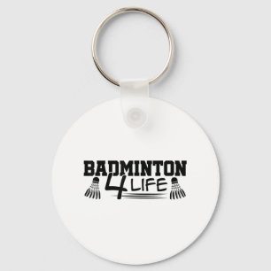 Badminton 4 Life Graphic Badminton Player Shuttle  Keychain