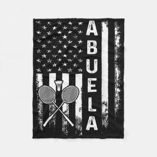 Badminton Abuela American Flag Vintage Christmas X Fleece Blanket