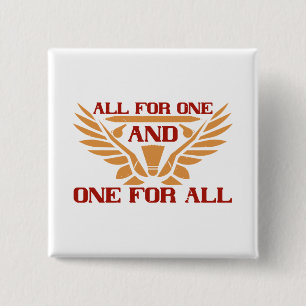 Badminton - All for one and one for all 2 Inch Square Button