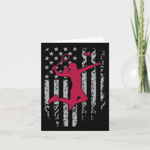 Badminton American Flag Patriotic High School Spor Card