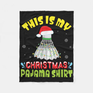 Badminton And Santa Costume Snow This Is My Christ Fleece Blanket