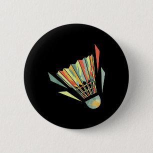 Badminton And Shuttle 2 Inch Round Button
