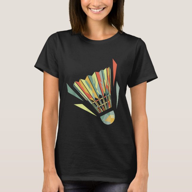 Badminton And Shuttle  T-Shirt (Front)