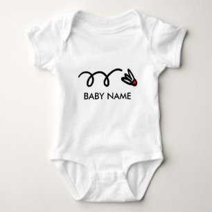 Badminton baby outfit with personalized name bodysuit
