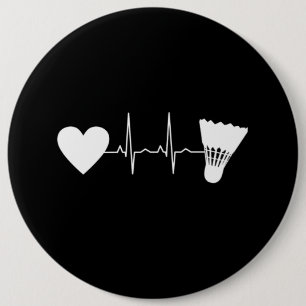 Badminton - Badminton Ball Heartbeat 6 Inch Round Button
