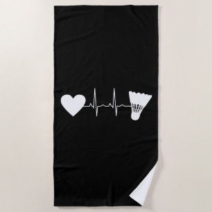 Badminton - Badminton Ball Heartbeat Beach Towel