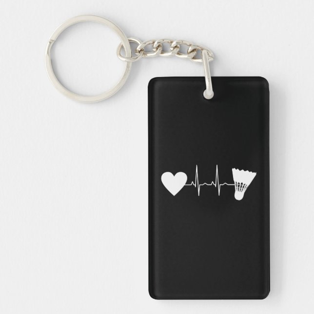 Badminton - Badminton Ball Heartbeat Keychain (Front)
