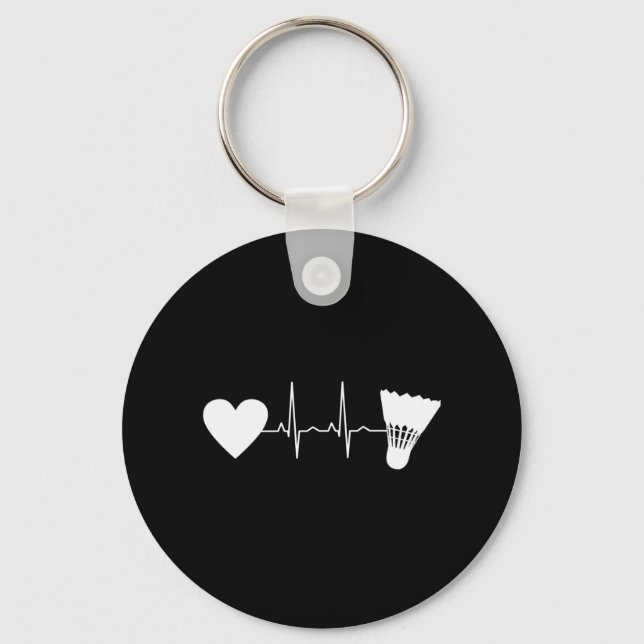 Badminton - Badminton Ball Heartbeat Keychain (Front)