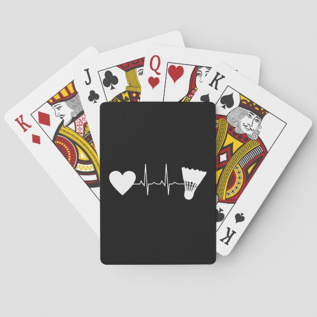 Badminton - Badminton Ball Heartbeat Playing Cards (Back)