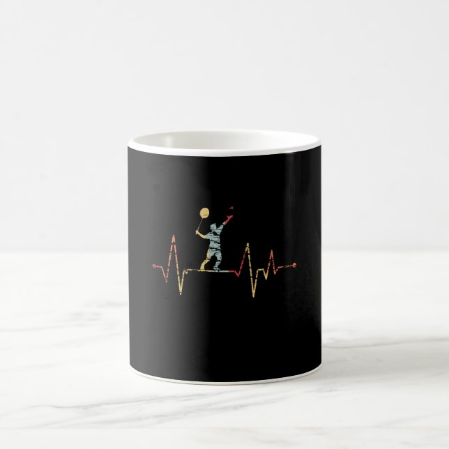 Badminton - Badminton Player Heartbeat Coffee Mug (Center)