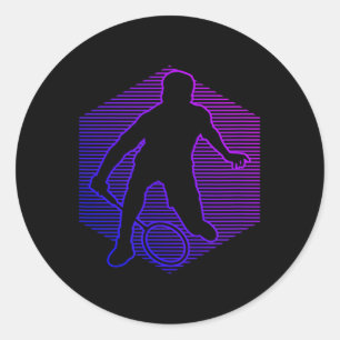 Badminton Badminton Player Men Women Shuttle Classic Round Sticker