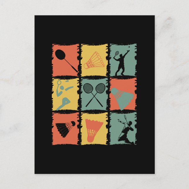 Badminton Badminton Player Retro Postcard (Front)