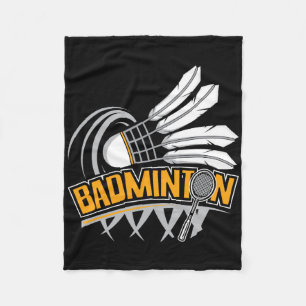 Badminton - Badminton Player Shuttle Birdie Fleece Blanket