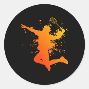 Badminton Badminton Player Squash Shuttle  Classic Round Sticker