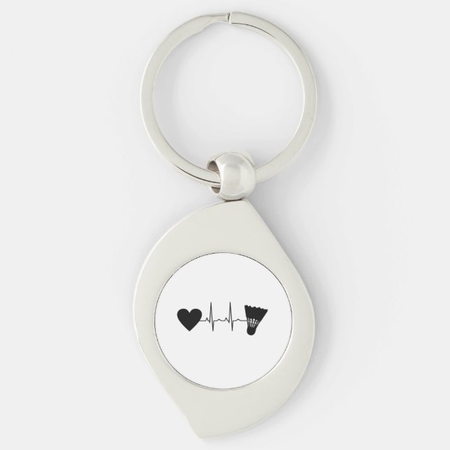 Badminton Ball Heartbeat Keychain (Front)
