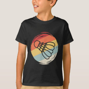 Badminton Ball Vintage 60s 70s Style Design, Badmi T-Shirt