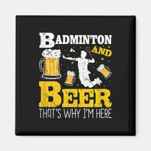 Badminton Beer Drinking Badminton Team Magnet