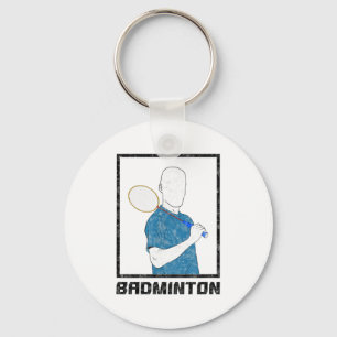 Badminton Boy Racquet Sport Man Strokes Keychain