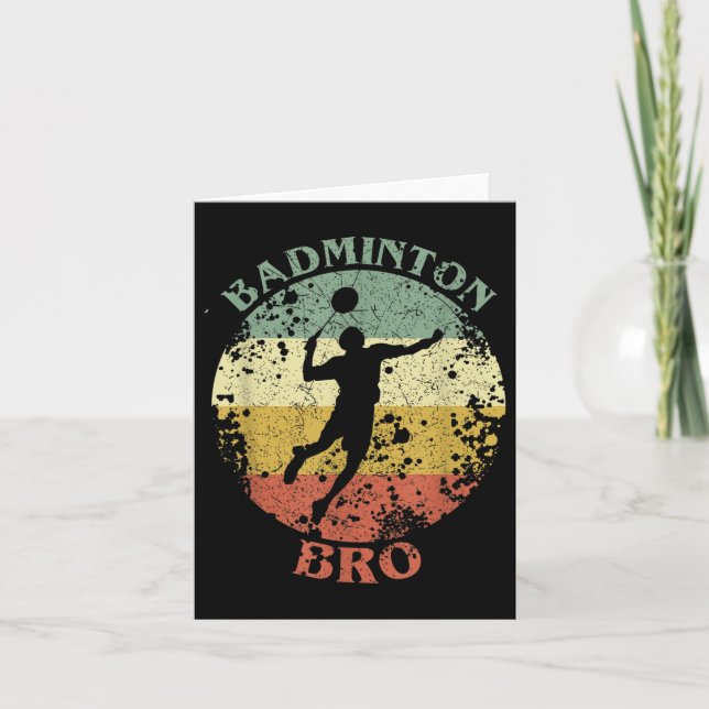 Badminton Bro Distressed Vintage Badminton Brother Card (Front)